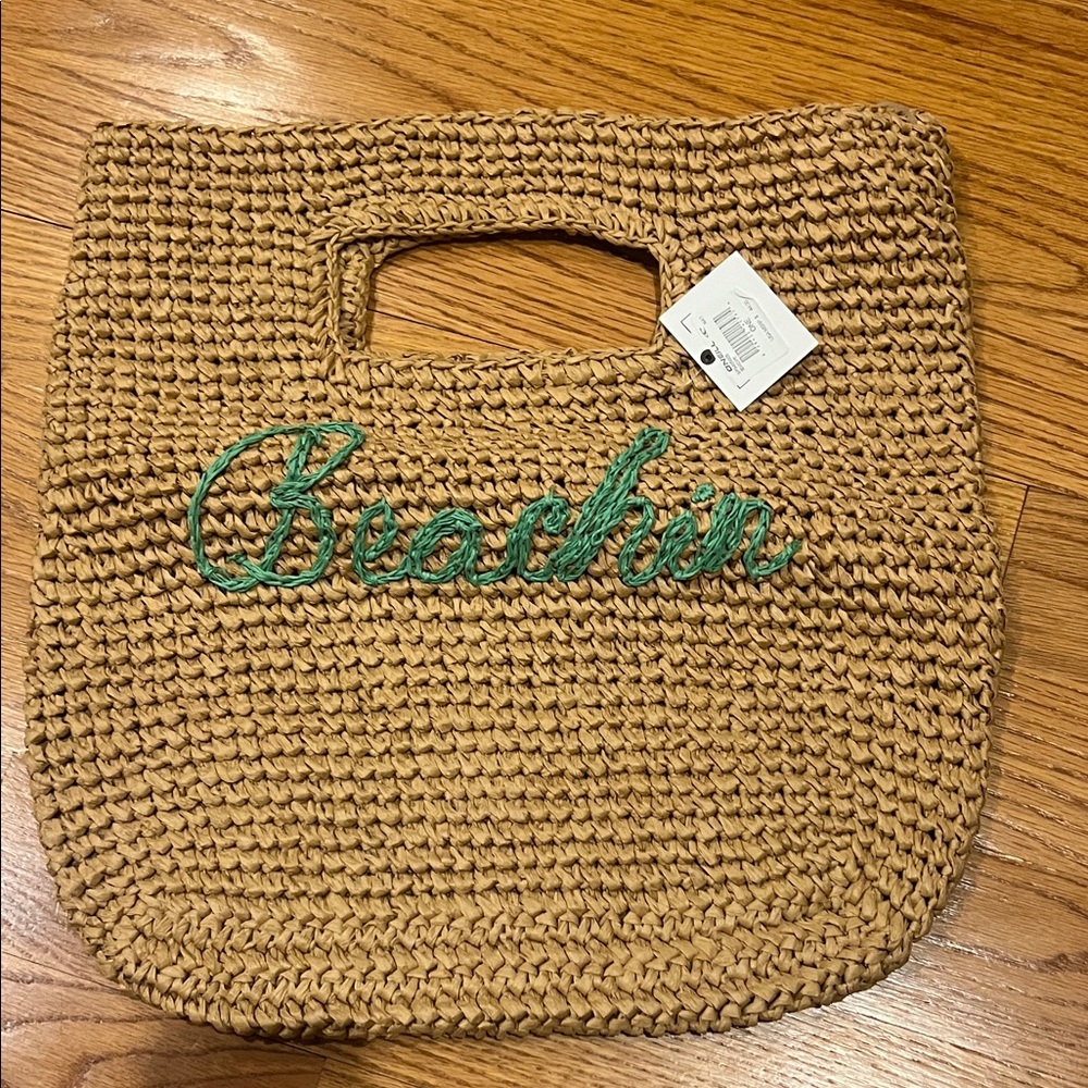 O’Neill Beachin Tan Woven Tote Bag Beach Vacation Resort NWT